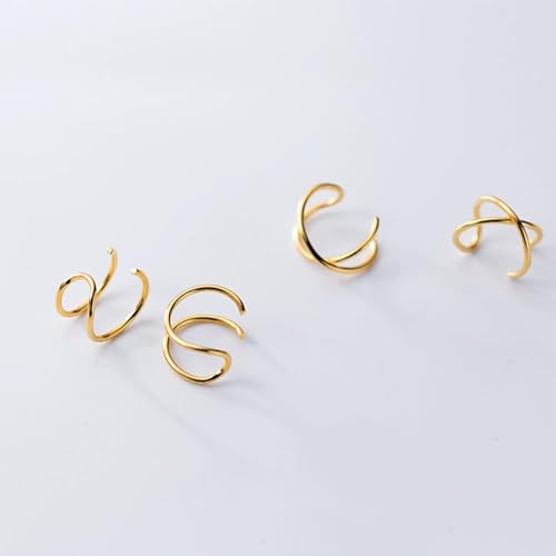 Ear Cuffs Non Piercing 14K Gold Plated Ear Cuff Earrings for Women Trendy Clip on Cartilage Earring Stacks Non Pierced Adjustable Fake Earrings Set Jewelry - color: A3:Gold Ear Cuff