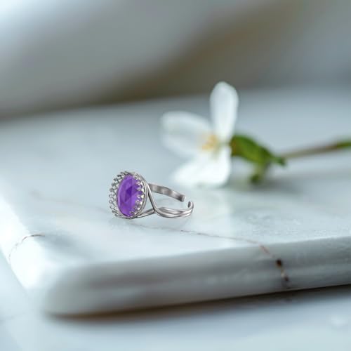 925 Sterling Silver Adjustable Ring Blank with 12-16 mm Round Bezel Setting with Decorative Crown Trim - color: Oxidized-Silver, size: Size 14
