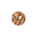 Chunky Gold Rings for Women Non Tarnish Statement Flower Ring Baroque Pearl Stackable Rings Set 6Pcs Chunky Jewelry - color: Gold
