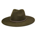 FLUFFY SENSE. Big Wide Brim Fedora Hat for Women - Nashville Outfits Western Hats Women's Felt Panama Rancher Hat - color: Olive Green