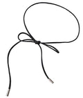 Womens Faux PU Leather Bead Rope Skinny Tie Belts for Skirt Dresses Jeans Pants Thin Dress Waist Belt - color: B Black