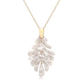 ARATLENCH Acrylic Pendant necklace Earrings – Long Statement Leaf Charm Necklace Tortoise Resin Palm Leaf Earrings Fashion Necklaces Earrings for Women - color: White