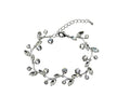 Faship Gorgeous Rhinestone Crystal Floral Necklace Earrings Set - color: Clear / Matching Bracelet