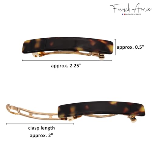 French Amie Small 2 1/4 inch Celluloid Handmade Hair Barrette No Slip Grip Durable Styling Women Hair Accessories Hair Clip for Girls, Made in France(Tokyo) - color: Tokyo