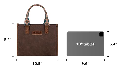 Montana West Wrangler Tote Bag for Women Aztec Western Retro Purse Top Handle Handbags - color: A-aztec-coffee and Turquoise