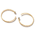 Hoop Earrings – 63.5mm Diameter, Gold Plated Brass with Matte Finish & Signature Hole Pattern, Lightweight Statement Hoops with Secure Friction Disc Backs - color: Gold, size: Large