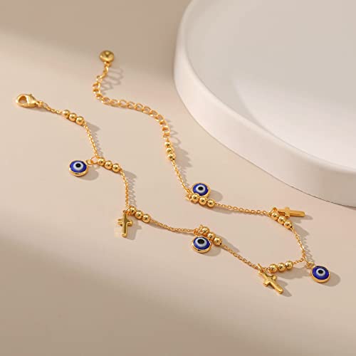 Yumikoo 18k Gold Plated Anklet Ankle Bracelets for Women - style: Evil Eye
