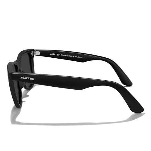 MERRY'S Classic Square Shape Polarized Sunglasses for Womens Mens Retro Designer UV400 Sun Glasses S6140 - color: Matte Black Frame/Black Lens