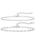 ChainsHouse Ankle Bracelets for Women, Stainless Steel Chain Anklets Waterproof, Women Summer Beach Jewelry Gift, Come with Box - color: 02. 2Pcs-(2+3mm)-Paperclip-Steel