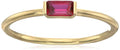Amazon Essentials 18K Yellow Gold Plated Sterling Silver Cubic Zirconia Fashion Stackable Ring - color: Created Ruby,July, size: 7