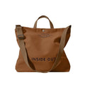 Canvas Tote Bag For Women inside out bag Crossbody Handbag with Adjustable Strap and Coin Purse for Work,Travel,Grocery - color: Brown