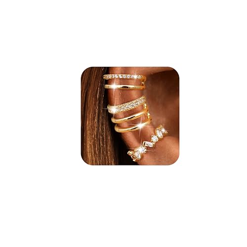 Dochais Ear Cuffs Non-Piercing Earrings for Women Cute Small Clip-On Cartilage Earring 14k Gold Plated Dainty Fake Piercings Earings - style: G3