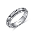 Ladytree Spinner Fidget Ring Sterling Silver Thumb Band for Women Anxiety Ring Platinum Plated Worry Stress Relief Just Breathe Boredom ADHD Autism Rings Boho Jewelry Gift - color: C-cats