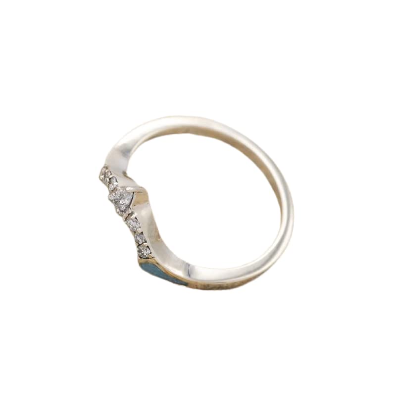 3 PCS Natural Turquoise Diamond Ring Set - Western Jewelry Silver Color Rings for Women - Bohemian Joint Knuckle Finger Rings With Sparkling Natural Gemstone - size: 6