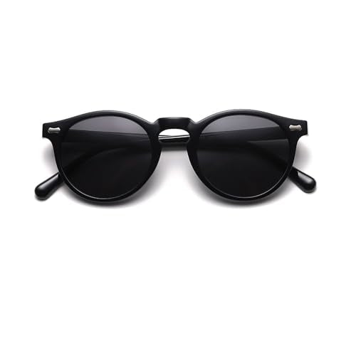Ridering Kids Polarized Round Sunglasses,Cute Retro Sun Glasses for Toddler Girls Boys Party Beach Shades Age 3-9 - color: Black