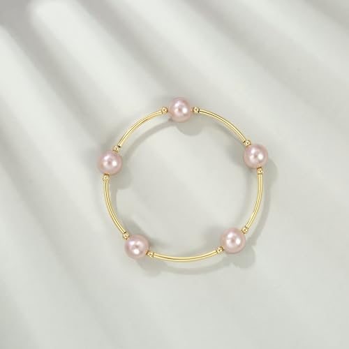 Elegance 11 designs 10mm Crystal White Pearl Blessing Bracelet - style: Style-Pink
