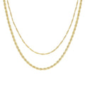 CHESKY Layered Necklaces for Women, 14K Gold Plated Chain Necklace Women Trendy Cuban Link Paperclip Chain Toggle Clasp Necklace Fashion Chunky Jewelry for Women - style: Wave/Rope-GD