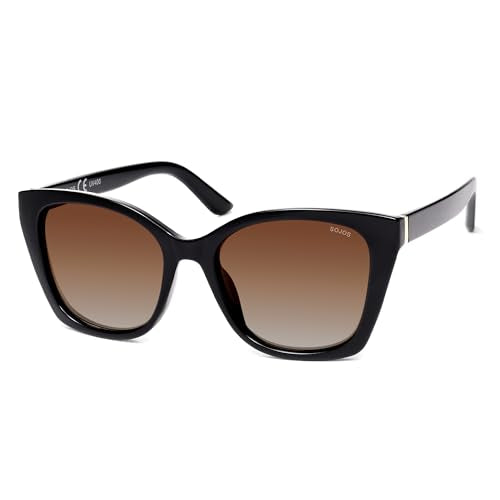 SOJOS Vintage Oversized Cateye Sunglasses Womens UV400 Large Designer Shades Lentes De Sol Para Mujer SJ2634 - color: Black/Brown