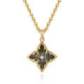 Fettero Gold Clover Necklace for Women Dainty 14K Gold Plated CZ Pendant Necklace Adjustable Chain Choker Charm Colorful Clover Pendant Lucky Necklaces for Women Jewelry - color: Black - mother of pearl