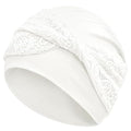 Women Knot Slouchy Beanie Chemo Hat Twist Stretch Cancer Head Wraps Sleep Head Scarf - color: White