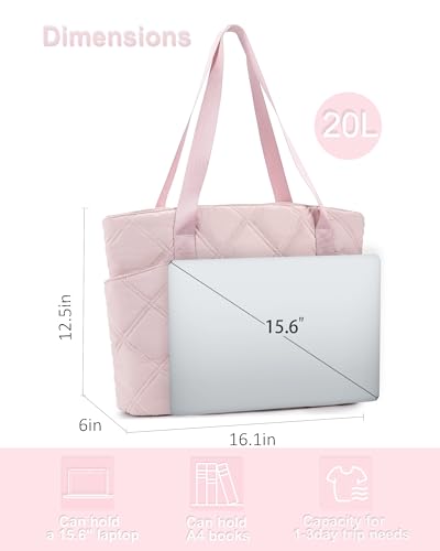 SUPACOOL Tote HandBag for Women, Womens Crossbody Purse Bags, Lightweight Womens Tote Handbags, Quilted Puffy Totebag - color: Pink, size: Large