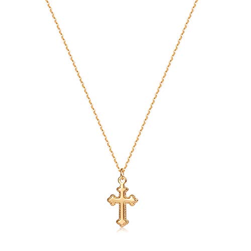 MEVECCO Dainty Gold Cross Necklace for Women - 18K Gold Plated Delicate Minimalist Cubic Zircon Cross Necklaces Cute Faith/Crucifix Jewelry Gift - style: Cross-4