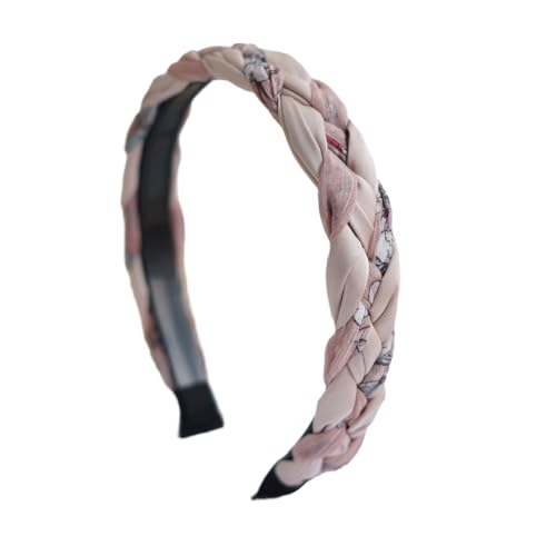 Braided Headband for Women-Vintage Fabric High Crown Headband with Non-Slip Teeth, Cute Boho Knotted Hair Band for Women & Teens (15-Dusty Pink, One Size) - color: 15-Dusty Pink