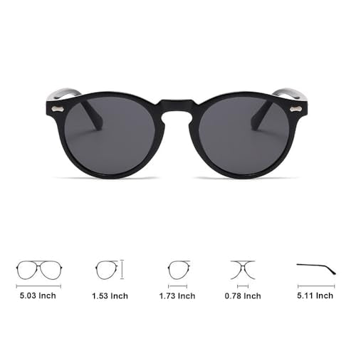 Ridering Kids Polarized Round Sunglasses,Cute Retro Sun Glasses for Toddler Girls Boys Party Beach Shades Age 3-9 - color: Black