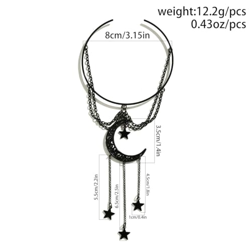 CJIAYUJEW Gothic Arm Cuff Punk Cross Cuff Bracelets Black Crystal Pendant Chain Multi-layer Open Arm Bracelet Summer Jewelry for Women - color: BlackB