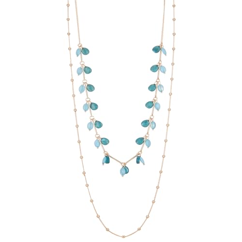 BULINLIN Layered Long Necklaces for Women Long Beaded Chain Necklace CostumeJewelry Mothers Day Gifts for Mom - color: Sea green