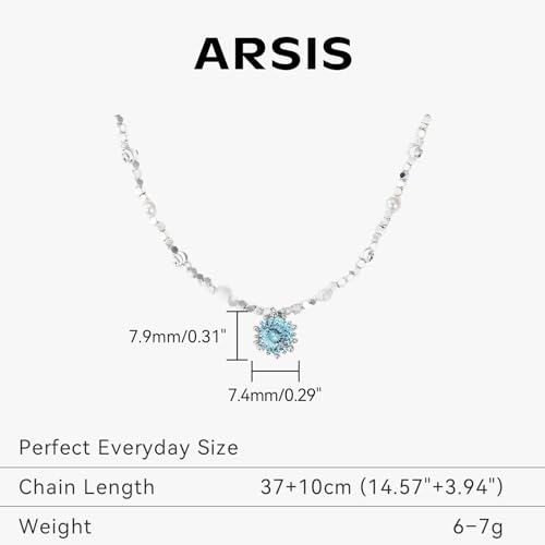 ARSIS 18K Gold Plated Shell Pearl Necklace for Women, 35"/45" Long Dainty Pearl Layering Necklace Beaded Choker, Vintage Boho Strand Necklace Vacation Jewelry Gift for Birthday Anniversary Party - color: Silver-Pearl+CZ