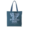 Jesus Tote Bag, Christian Tote Bags for Women, Religious Reusable Grocery Bags - color: Denim Blue