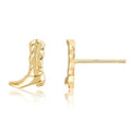 Mameloly Cowgirl Earrings for Women CZ 14K Gold Plated Western Cowboy Hat Dangle Hoop Earrings Cute Jewelry Hypoallergenic - color: Boot Stud