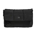 adidas Unisex Quilted Crossbody Bag – Soft Cushioned Puffer Purse, Foldover - color: Black