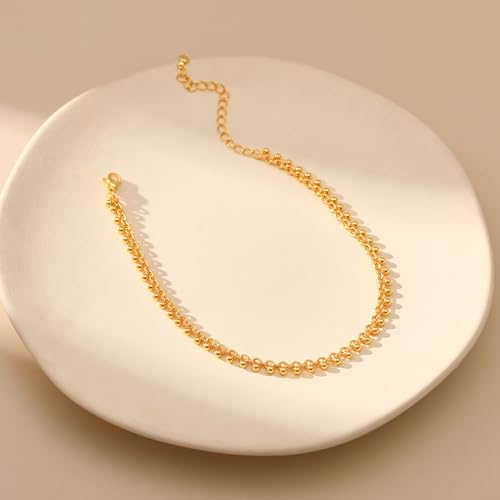 Yumikoo 18k Gold Plated Anklet Ankle Bracelets for Women - style: Gold beads string