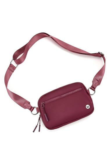 WESTBRONCO Small Crossbody Bags for Women Nylon with Adjustable Strap, Zipper Crossbody Purse, 1L Shoulder Bag for Travel - color: Wine Red