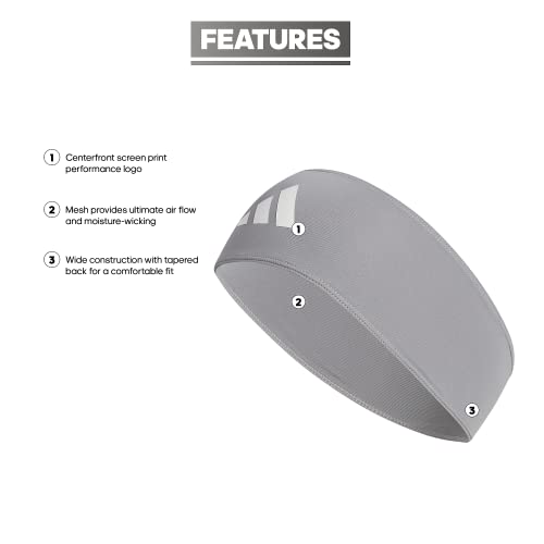 adidas Alphaskin Tie Headband - color: Wide/Grey/White