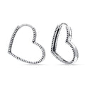 LeCalla 925 Sterling Silver Heart Hoop Earrings for Women | Love Theme Heart Shaped Hoop Earring | Womens Italian Love Heart Earrings Hoops - color: Love Heart Caviar