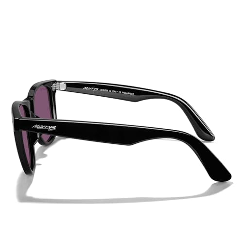 MERRY'S Classic Square Shape Polarized Sunglasses for Womens Mens Retro Designer UV400 Sun Glasses S6140 - color: Black Frame/Green Mirror Lens