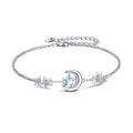 YAFEINI Ankle Bracelets for Women Sterling Silver Mermaid Turtle Ladybug Butterfly Moon Star Pineapple Anklet Link Chain Anklets Jewelry Gifts for Women - style: Moon star anklet