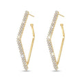 Rhinestone Geometric Hoop Stud Earrings for Women - Sparkly Crystal Statement Jewelry for Evening Parties, Weddings and Special Occasions - color: Gold
