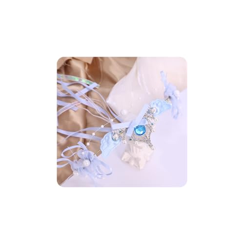 Artificial Flower Crown Headband for Women Girls – Boho Floral Wreath Halo for Weddings, Photoshoots, Festivals, Birthdays, and Costume Parties (Blue Wing Crown, Adjustable) - color: Blue Wing Crown