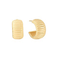 Amazon Essentials Plated Tailored Hoop Earrings - color: Gold Tone, size: L: 0.88" X W: 0.49"