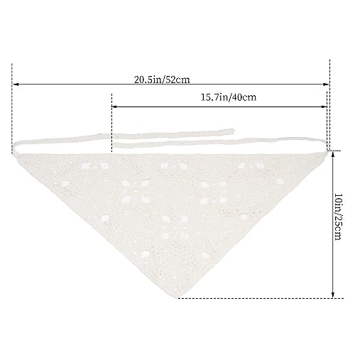 hoyuwak Crochet Bandanas Headbands Head Scarf Hair Scarf for Women Girls Knitted Floral Hair Accessories for Hair Styling Festival Holiday Christmas Decor(White)