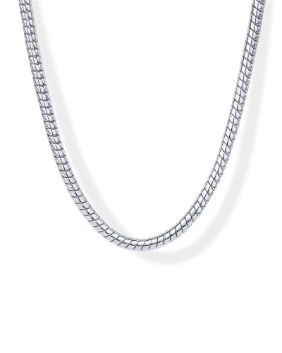 PAVOI 14K Gold Plated Chunky Chain Choker Necklaces for Women | Gold Statement Graduated Link Chain Necklace | Bold Oval Link Barbell Links Paperclip Chains - style: Snake - 5MM
