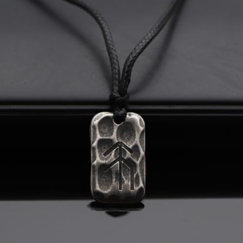 Ankiyabe Stainless Steel Norse Viking Rune Pendant with Adjustable Braided Rope Good Luck/Love/Strenght/Health Viking Symbol Necklace for Men Women - color: HOPE