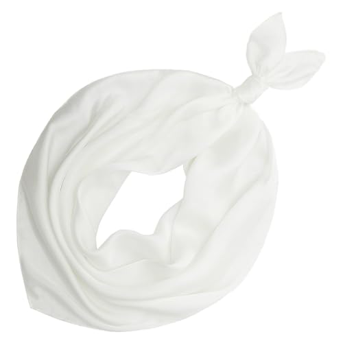 vimate Head Scarf for Women Hair 27'' Square Satin Silk Feeling Bnadana Neck Scarf Handbag Accessories Etc - color: C40#. Ivory