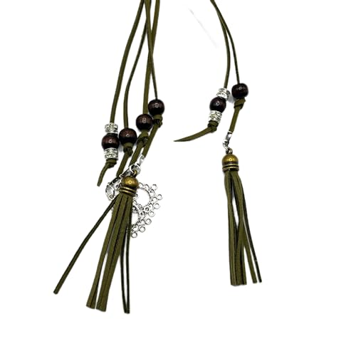 Women's Waist Belts Woven Tassels Chain Belt Skinny Rope Belt for Skirt Dress Boho Style - color: Green