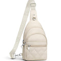 SYTRAH Sling Bag for Women, Anti-Theft RFID Crossbody Bag Nylon Sling Purse for Travel, Puffy Small backpack - color: Beige