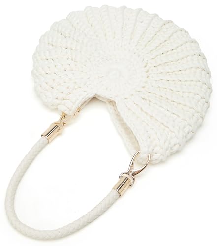 Handmade Crochet Tote Bag Seashell Purse for Women Boho Shell Handbag Crossbody Shoulder Bag Summer Beach Clutch Hobo Handbag - color: Blue